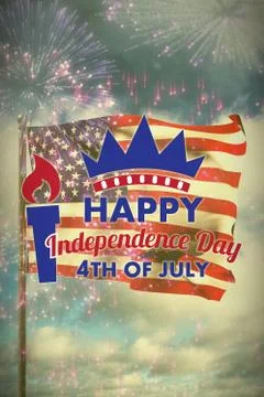 Composite image of digitally generated image of happy independence day text 库存照片
