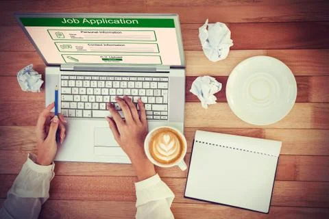 Composite image of digitally generated image of job application Foto stock