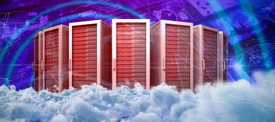 Composite image of digitally generated image of dark storm clouds Foto stock