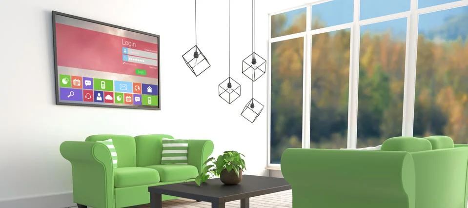 Composite image of digitally generated image of login window with text and Stock Photos