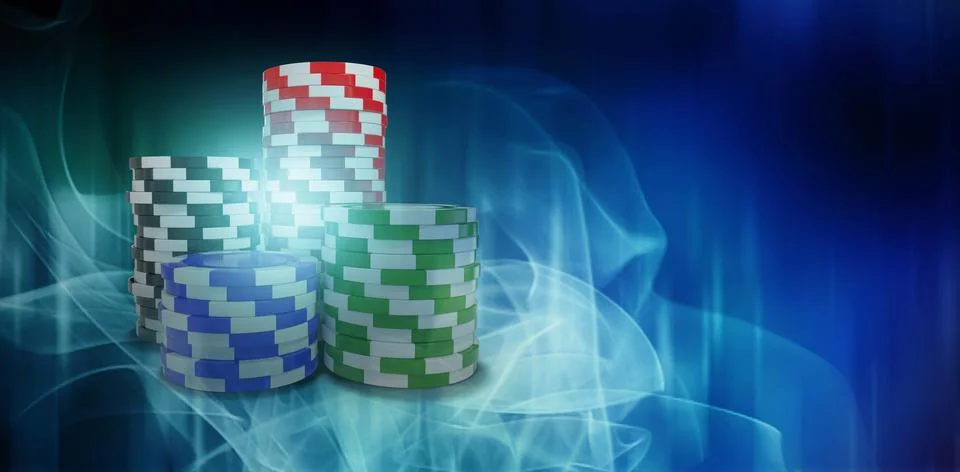 Composite image of digitally generated image of 3d gambling chips Stock Photos