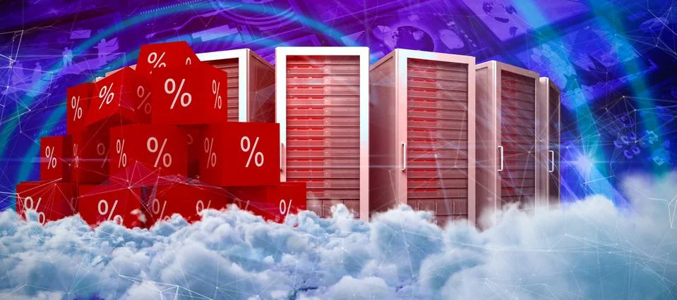 Composite image of digitally generated image of dark storm clouds Foto stock