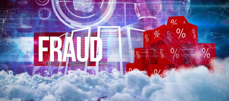 Composite image of digitally generated image of dark storm clouds 写真素材