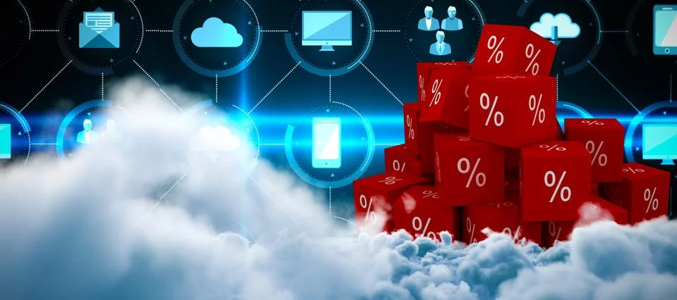 Composite image of digitally generated image of storm clouds 스톡 사진