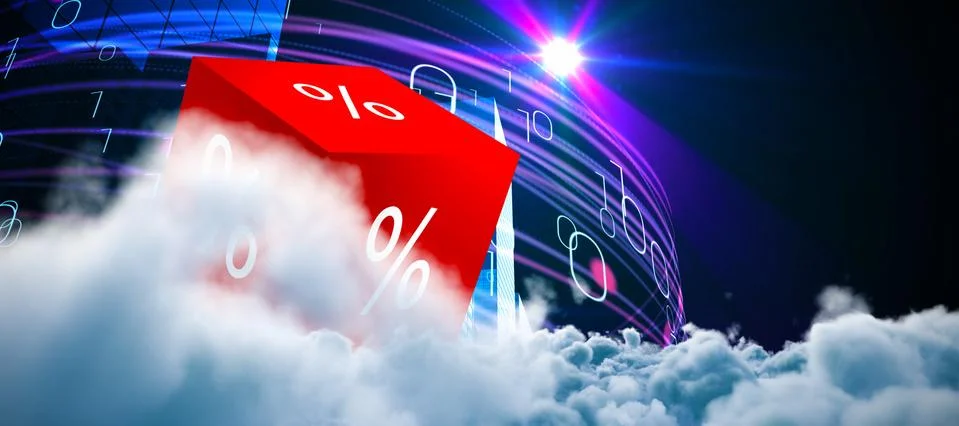 Composite image of digitally generated image of storm clouds 写真素材