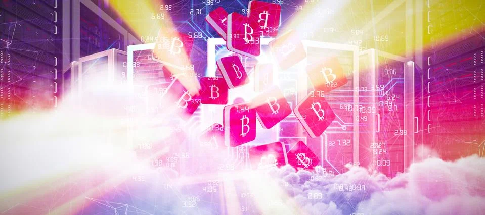 Composite image of digitally generated image of storm clouds Stock Photos