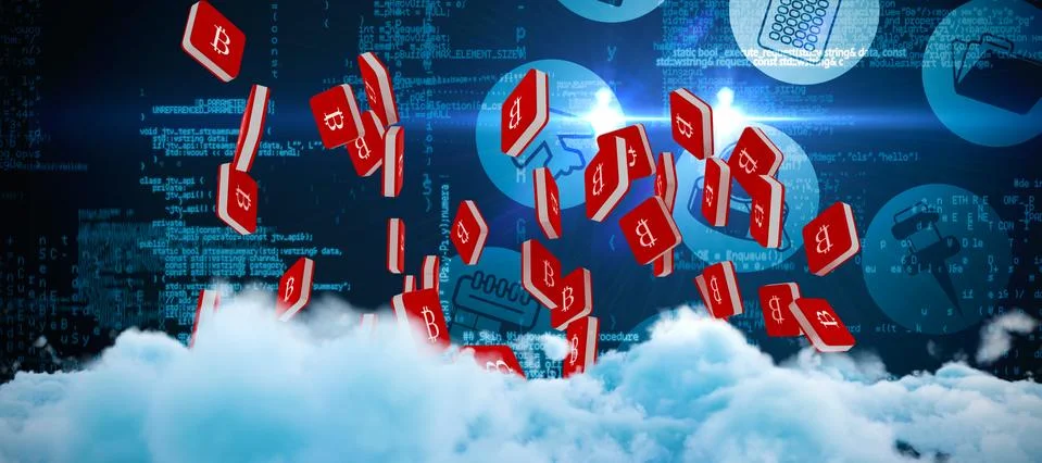 Composite image of digitally generated image of fluffy clouds Stock Photos