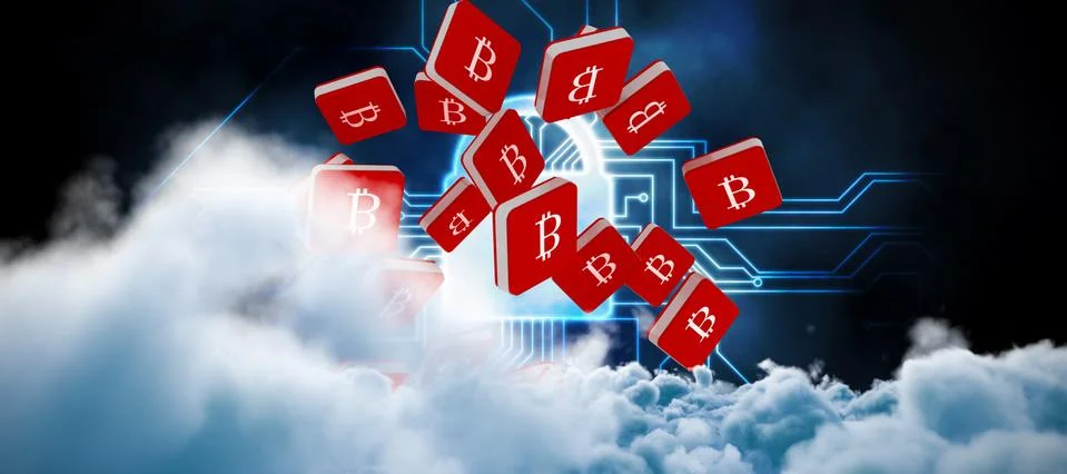 Composite image of digitally generated image of storm clouds Stock Photos