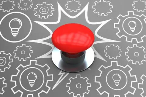 Composite image of digitally generated red push button Stock Illustration