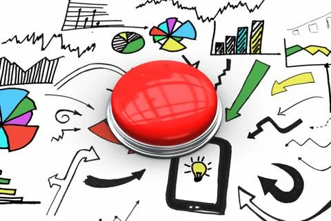 Composite image of digitally generated red push button Stock Illustration