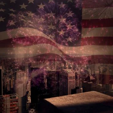Composite image of digitally generated united states national flag Ilustración de archivo