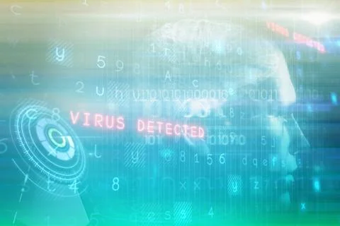 Composite image of digitally image of brain interface Stock Illustration