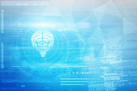 Composite image of dna helix and brain interface Stock Illustration