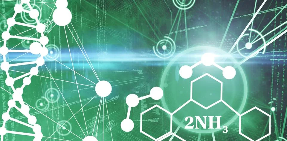 Composite image of dna helix structure against white background イラスト素材