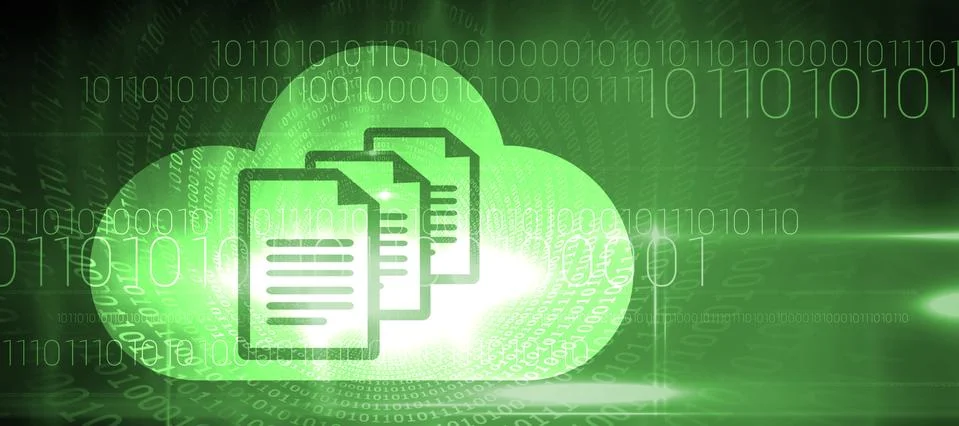 Composite image of documents inside cloud Stock Illustration