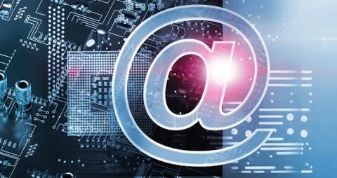 Composite image of at e-mail symbol Stock Photos