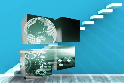 Composite image of earth interface on abstract screen Stock Illustration