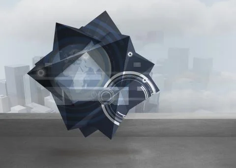 Composite image of earth interface on abstract screen Stockillustratie