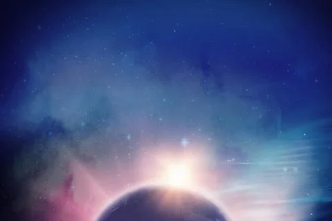 Composite image of earth with shadow on white background Stock Illustration