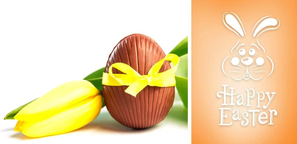 Composite image of easter bunny with greeting Stock Illustration