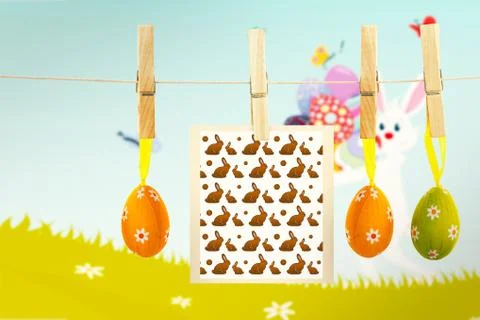 Composite image of easter bunnys Stock Illustration