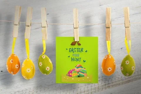 Composite image of easter egg hunt graphic Stock Illustration