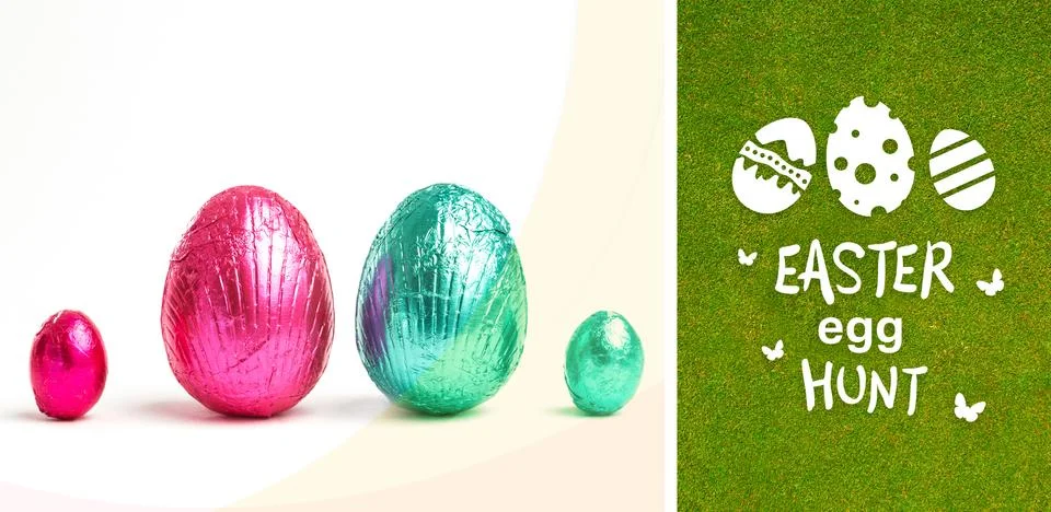 Composite image of easter egg hunt graphic Stock Illustration