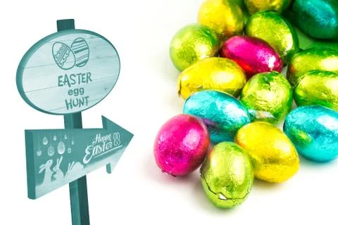 Composite image of easter egg hunt sign Stock Illustration