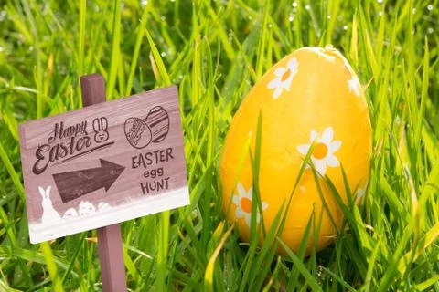 Composite image of easter egg hunt sign Stock Illustration