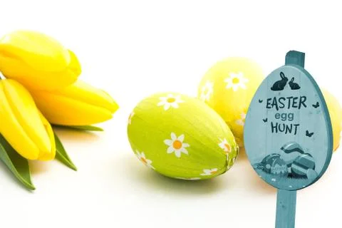 Composite image of easter egg hunt sign Stock Illustration