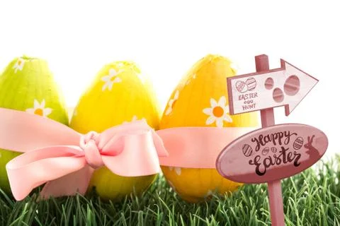 Composite image of easter egg hunt sign Illustrazione stock