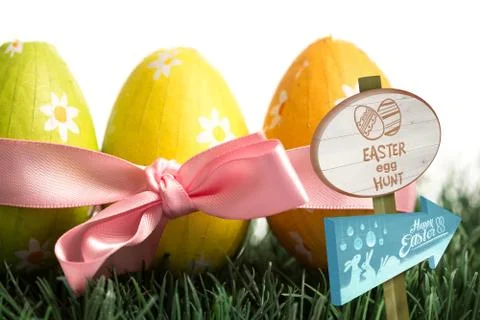 Composite image of easter egg hunt sign Stock Illustration