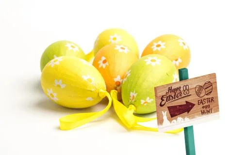 Composite image of easter egg hunt sign Illustrazione stock