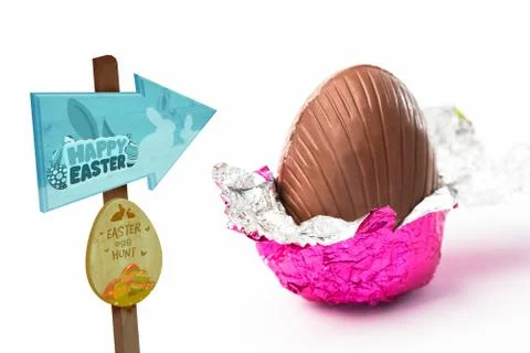 Composite image of easter egg hunt sign Stock Illustration