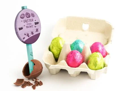 Composite image of easter egg hunt sign Stock Illustration