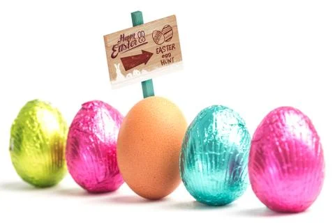 Composite image of easter egg hunt sign Stock Illustration