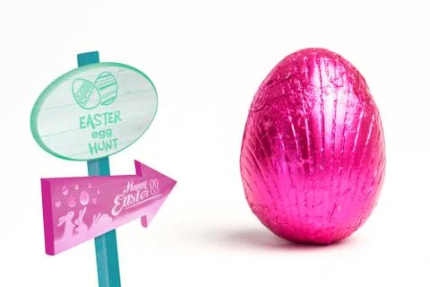 Composite image of easter egg hunt sign Stock Illustration