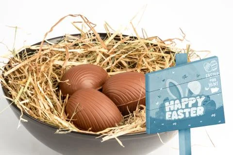 Composite image of easter egg hunt sign Stock Illustration