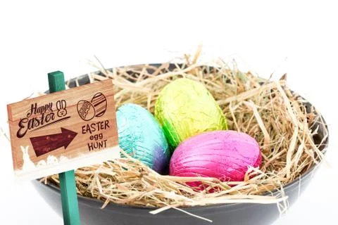 Composite image of easter egg hunt sign Stock Illustration