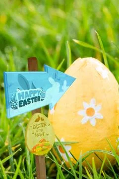 Composite image of easter egg hunt sign Stock Illustration