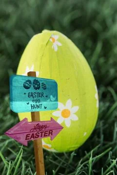 Composite image of easter egg hunt sign Stock Illustration