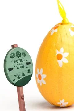 Composite image of easter egg hunt sign Stock Illustration