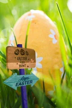 Composite image of easter egg hunt sign Stock Illustration