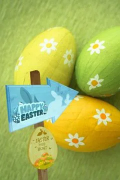 Composite image of easter egg hunt sign Stock Illustration