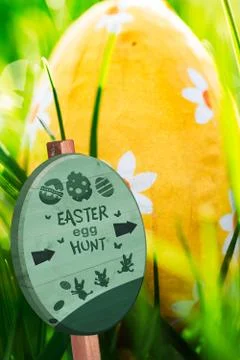 Composite image of easter egg hunt sign Stock Illustration