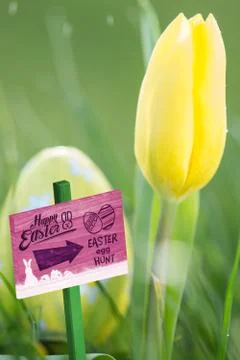 Composite image of easter egg hunt sign Stock Illustration