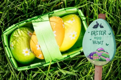 Composite image of easter egg hunt sign Stock Illustration