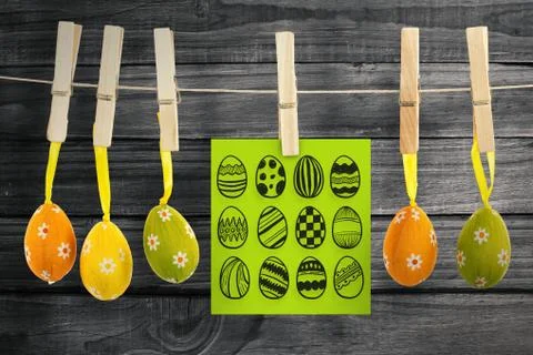 Composite image of easter eggs Illustrazione stock