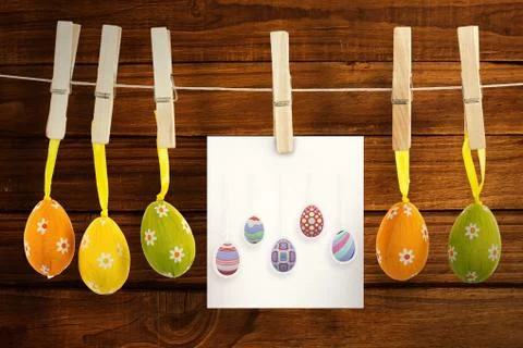 Composite image of easter eggs Illustrazione stock