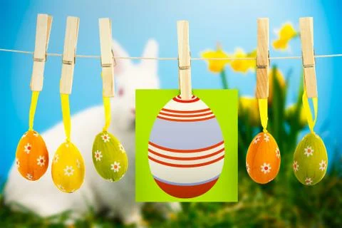 Composite image of easter eggs Stock Illustration